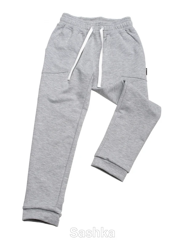 Джогери для дівчинкі Sashka модельні світло-сірий меланж, розмір 140-146